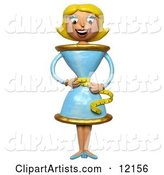 Skinny Teacup Woman Measuring Her Waist