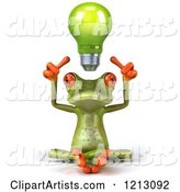 Springer Frog Sitting with a Light Bulb Above His Head