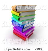 Stack of Colorful Literature Text Books - Version 2
