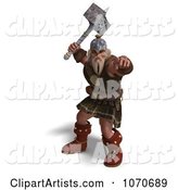 Strong Medieval Warrior Holding a Hammer 3