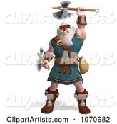 Strong Medieval Warrior Holding Two Maces