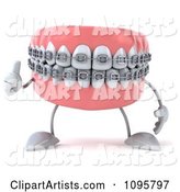 Thumb up Metal Mouth Teeth Character with Braces 1