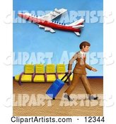 Traveling Businessman Walking in an Airport