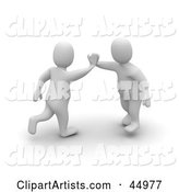 Two Blanco Man Characters Giving a High Five