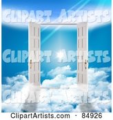 Two French Doors on Clouds, Opening to a Flare in the Heavens