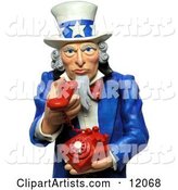 Uncle Sam Holding a Phone and Urging You to Call