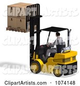 Warehouse Forklift Operator Moving Boxes 2