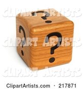 Wood Dice with Question Marks on Each Side