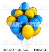Yellow and Blue Helium Party Balloons