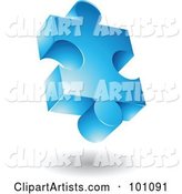 Blue Puzzle Piece Logo Icon