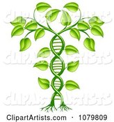 Green DNA Crop Gene Modification Helix Plant