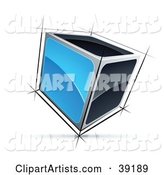 Pre-Made Logo of a Cube with Blue and Black Sides