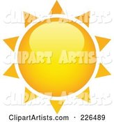 Shiny Yellow and Orange Sun with Spiked Rays
