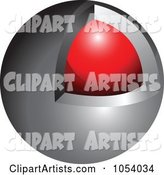 Silver and Red Sphere Logo