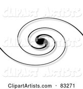 Background of a Black Swirl with a Shadow on White