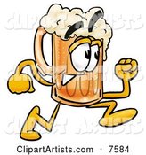 Beer Mug Mascot Cartoon Character Running