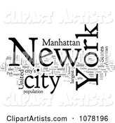 Black and White New York City Word Collage