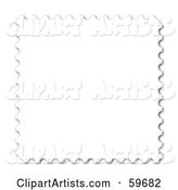 Blank White Stamp with White Trim on White
