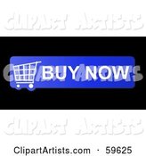 Blue Buy Now Shopping Cart Button Icon on Black
