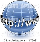 Blue Globe with a Graph and URL for the World Wide Web.
