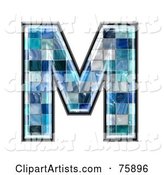 Blue Tile Symbol; Capital Letter M