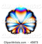 Colorful Butterfly or Peacock Fractal Design on White