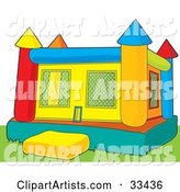 Colorful Inflatable Bouncy Castle on Grass