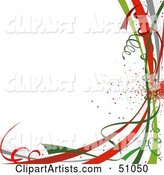 Colorful New Year or Christmas Ribbons on White
