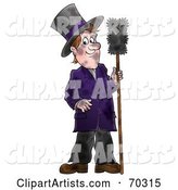 Dirty Chimney Sweep Holding a Brush