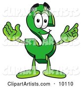 Dollar Sign Mascot Cartoon Character with Welcoming Open Arms