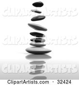 Flat Stacking Stones Falling and Landing on Top of One Another