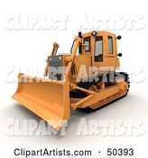 Frontal Side View of a Bulldozer