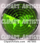Green Round Radar Screen