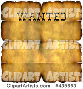 Grungy Wanted Parchment Sign with Burnt Edges and Folds