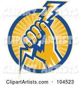 Hand Holding a Lightning Bolt Logo