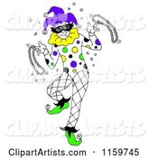 Mardi Gras Jester with Beads