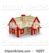 Matchstick Home with Red Tips, Symbolizing a Stick Built House, Foreclosure, and Insurance