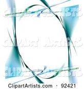 Oval Frame of Blue and Green over White