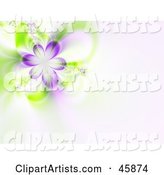 Purple Flower Fractal Background on Pale Pink