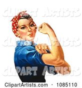 Rosie the Riveter Flexing Her Arm Muscles, We Can Do It!