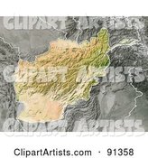 Shaded Relief Map of Afghanistan