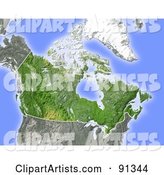Shaded Relief Map of Canada
