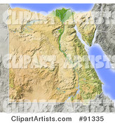 Shaded Relief Map of Egypt