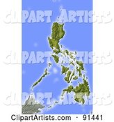 Shaded Relief Map of Philippines