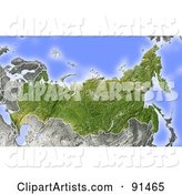 Shaded Relief Map of Russia