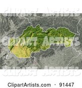 Shaded Relief Map of Slovakia