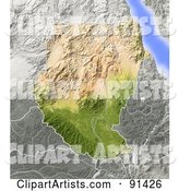 Shaded Relief Map of Sudan