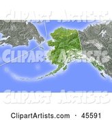 Shaded Relief Map of the State of Alaska
