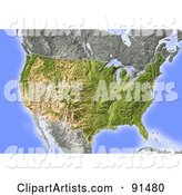 Shaded Relief Map of the USA