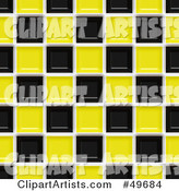 Shiny Black and Yellow Square Tile Background